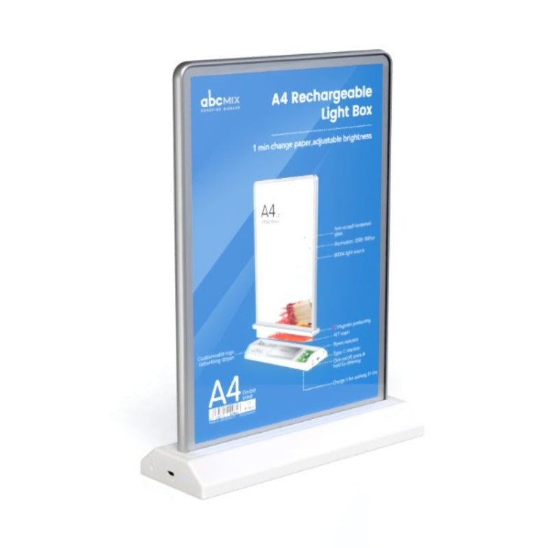 A4 Rechargeable LED Lightbox, Bidirectional, W9.48