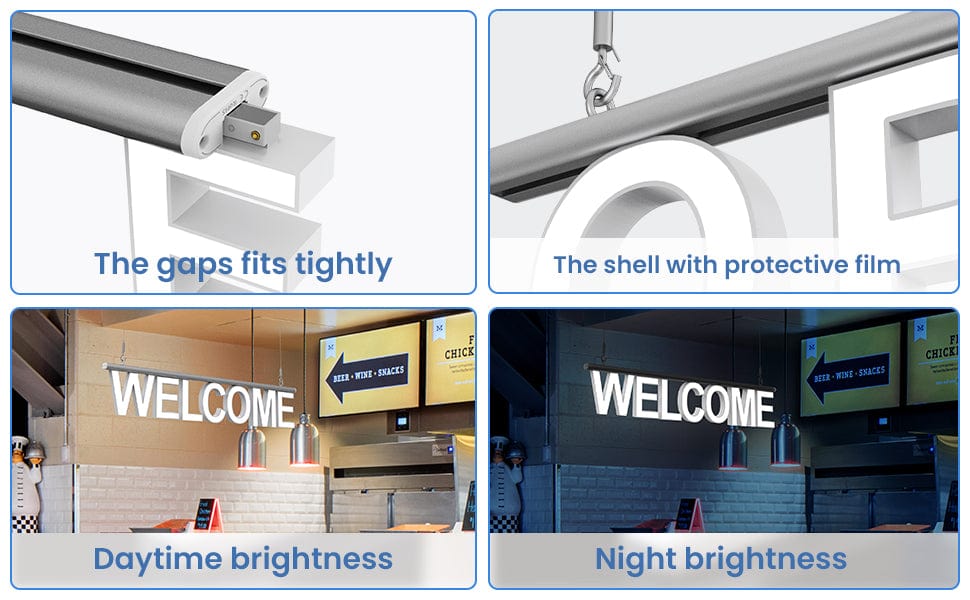 LED Top Track Profile, W35.44'', W47.25'', W59.06'', W78.74'', abcMIX