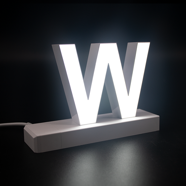 Magnetic LED Capital Letter, (W), Letter lights, Light Letter Box, Light Up Letters, 3D, H3.7